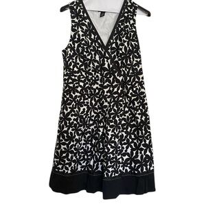 Lane Bryant Black & White Floral Wrap Dress